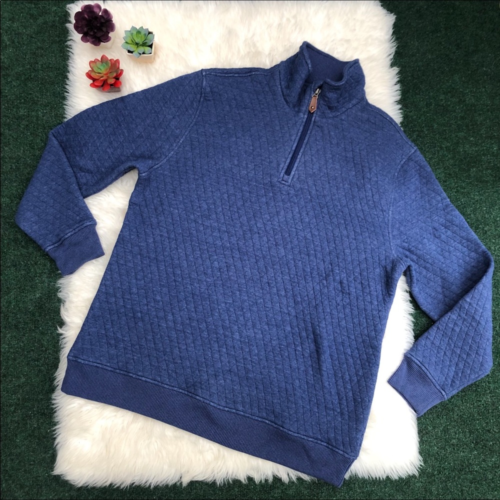 Crown and Ivy Blue Quilted 1/4 Zip Pullover
